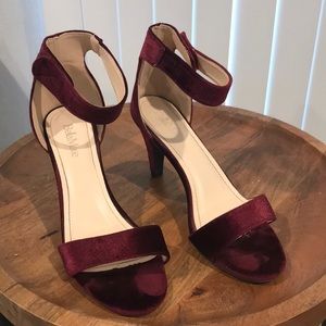 Velvet burgundy heels